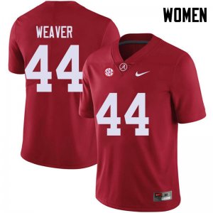 NCAA Women's Alabama Crimson Tide #44 Cole Weaver Stitched College 2018 Nike Authentic Red Football Jersey VM17R24FP